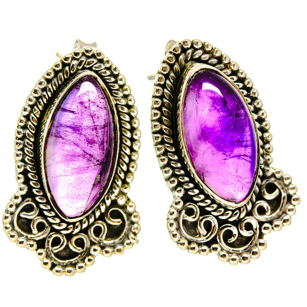 Amethyst Earrings handcrafted by Anasilvercos - EARR414670