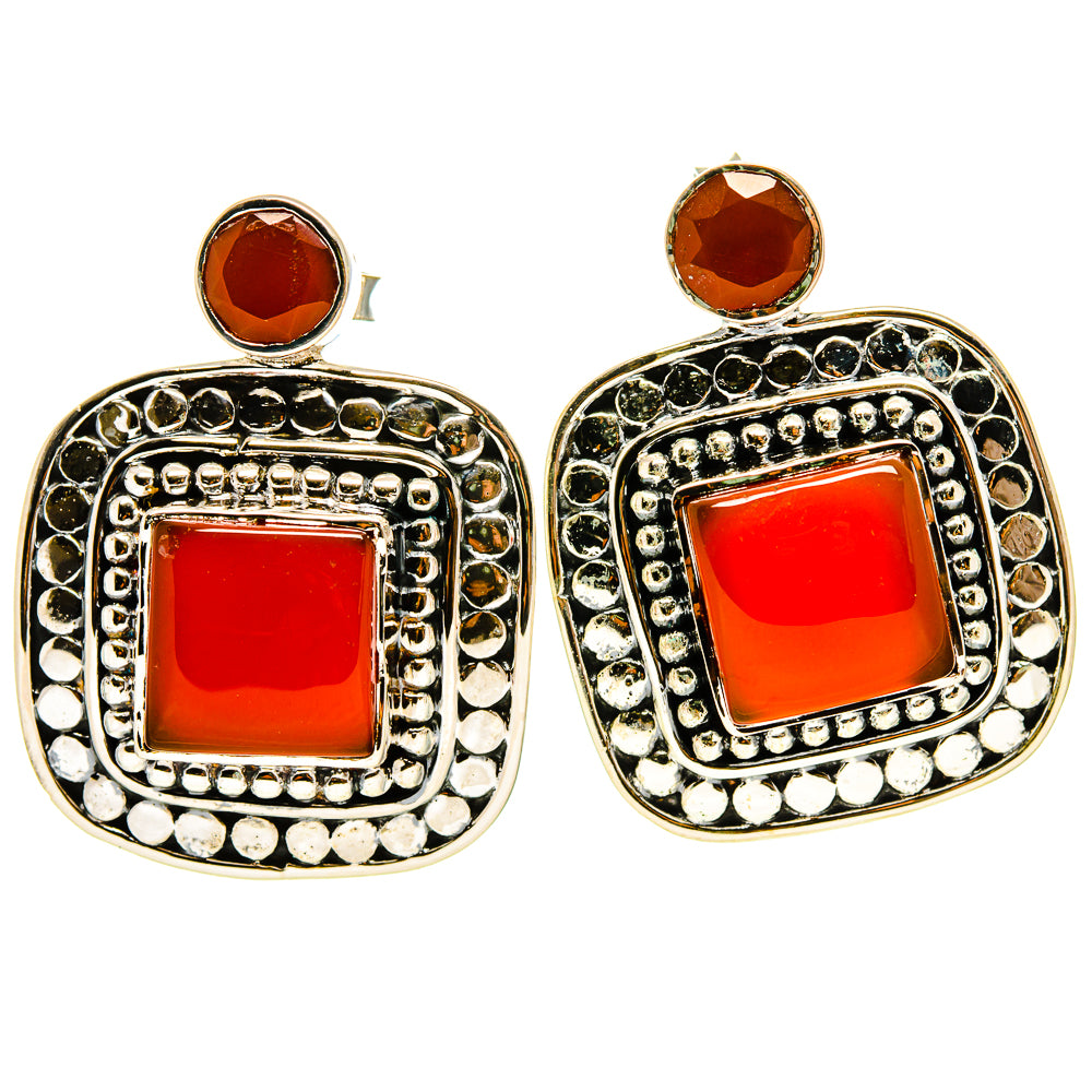 Red Onyx Earrings handcrafted by Anasilvercos - EARR414695