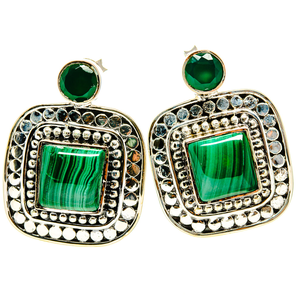 Malachite Earrings handcrafted by Anasilvercos - EARR414696