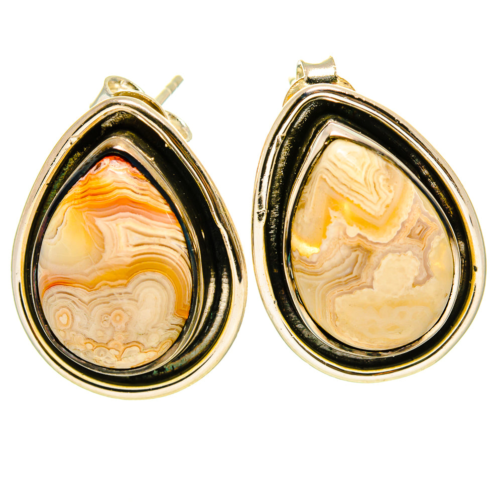 Laguna Lace Agate Earrings handcrafted by Anasilvercos - EARR414701