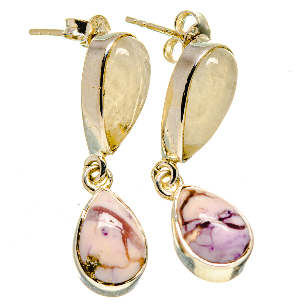 Rainbow Moonstone Earrings handcrafted by Anasilvercos - EARR414702