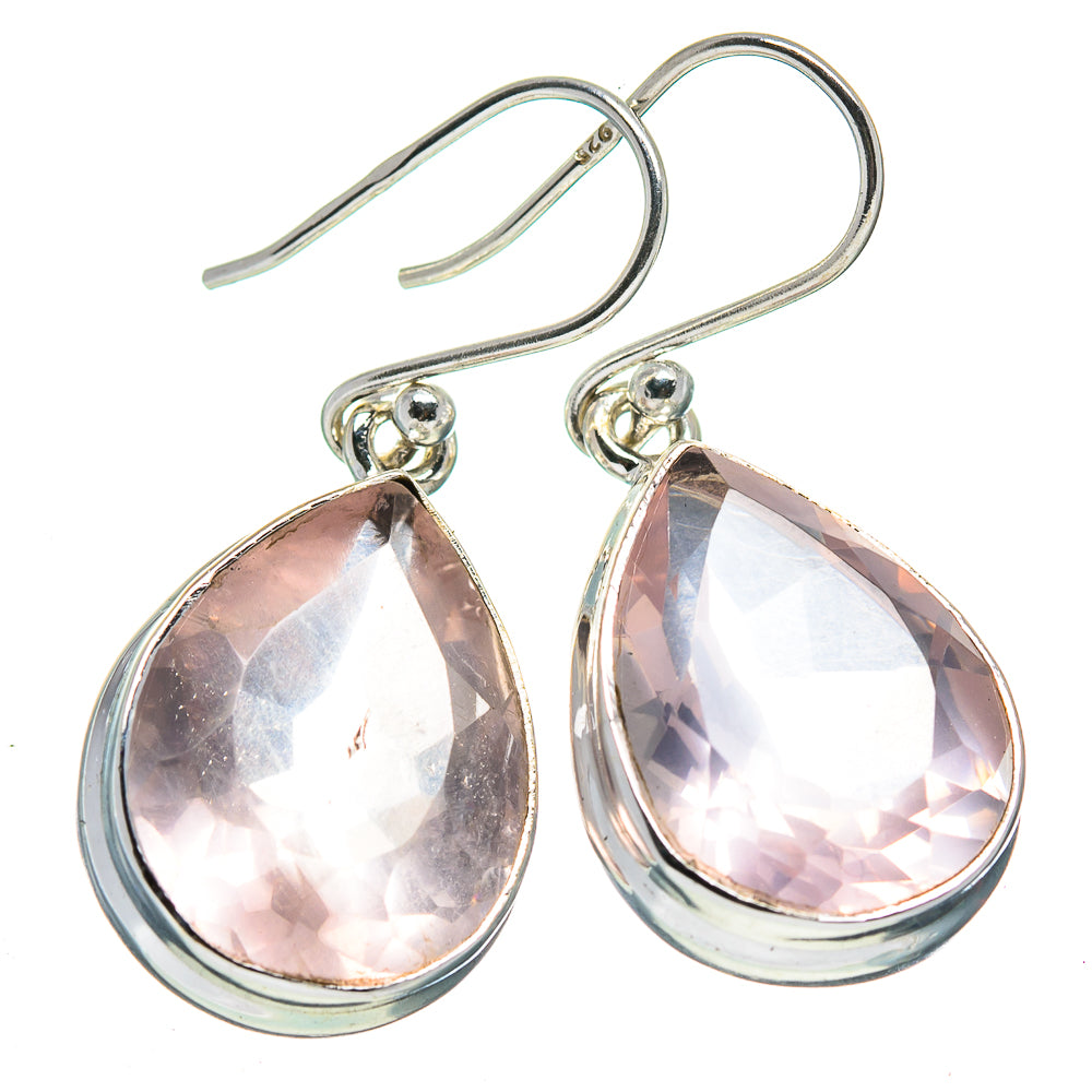 Rose Quartz Earrings handcrafted by Anasilvercos - EARR414710