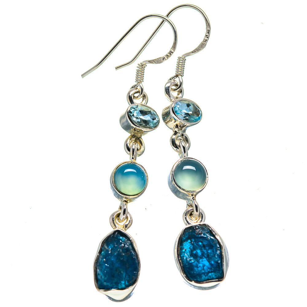 Blue Fluorite Earrings handcrafted by Anasilvercos - EARR414720