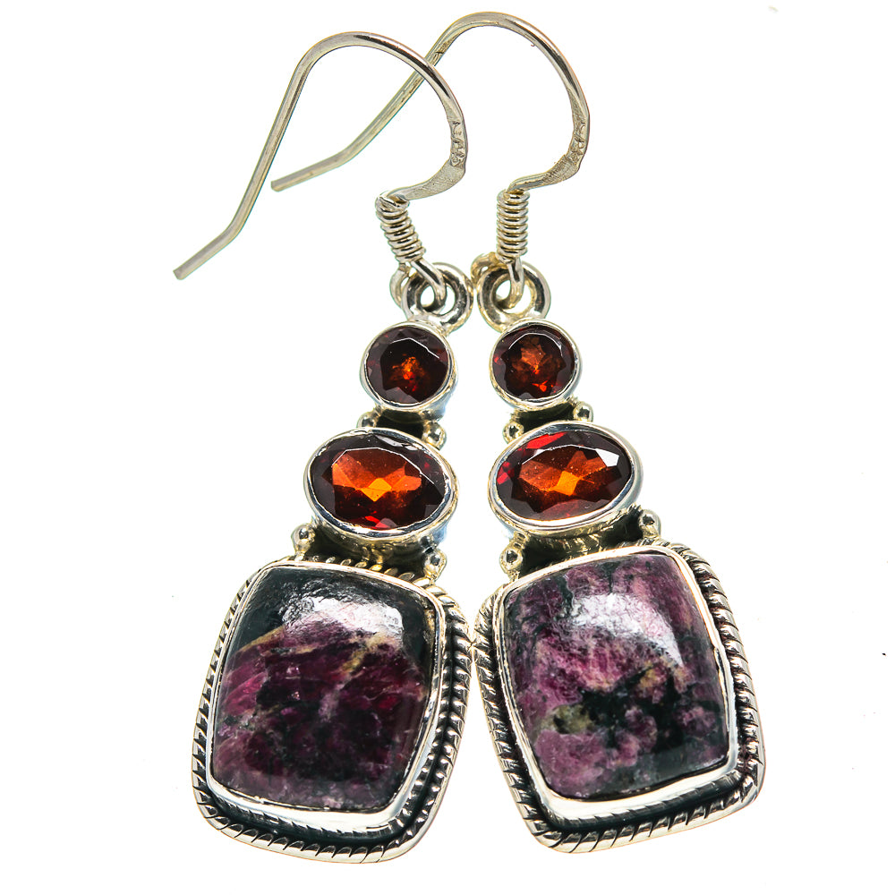 Russian Eudialyte Earrings handcrafted by Anasilvercos - EARR414733
