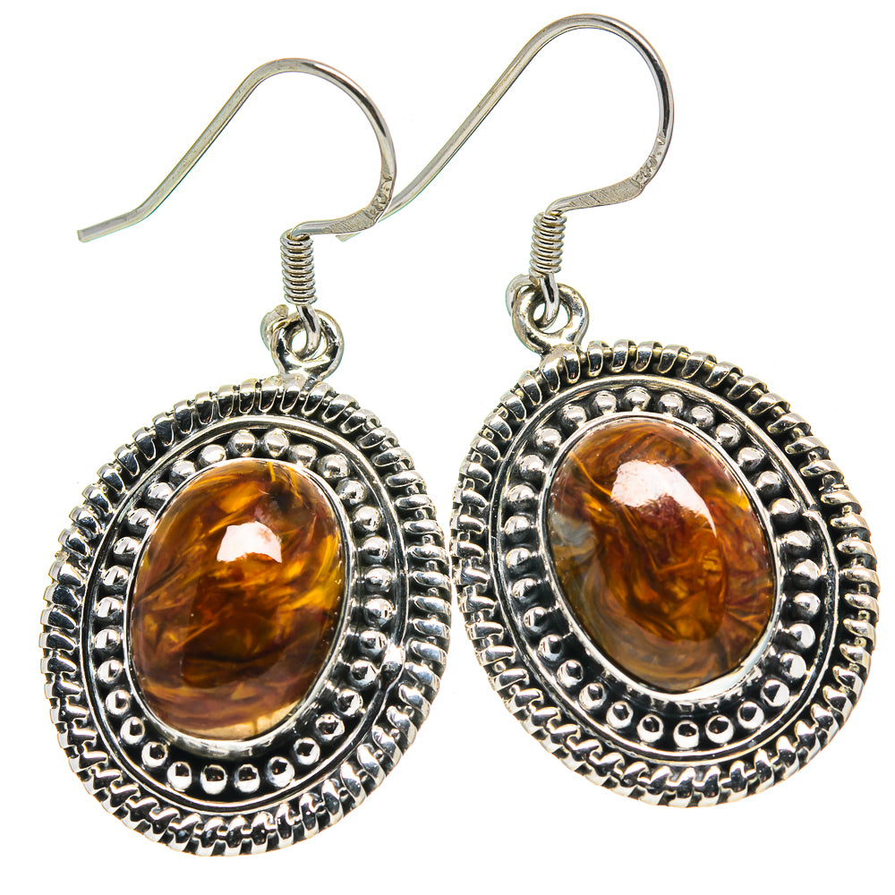 Golden Pietersite Earrings handcrafted by Anasilvercos - EARR414734