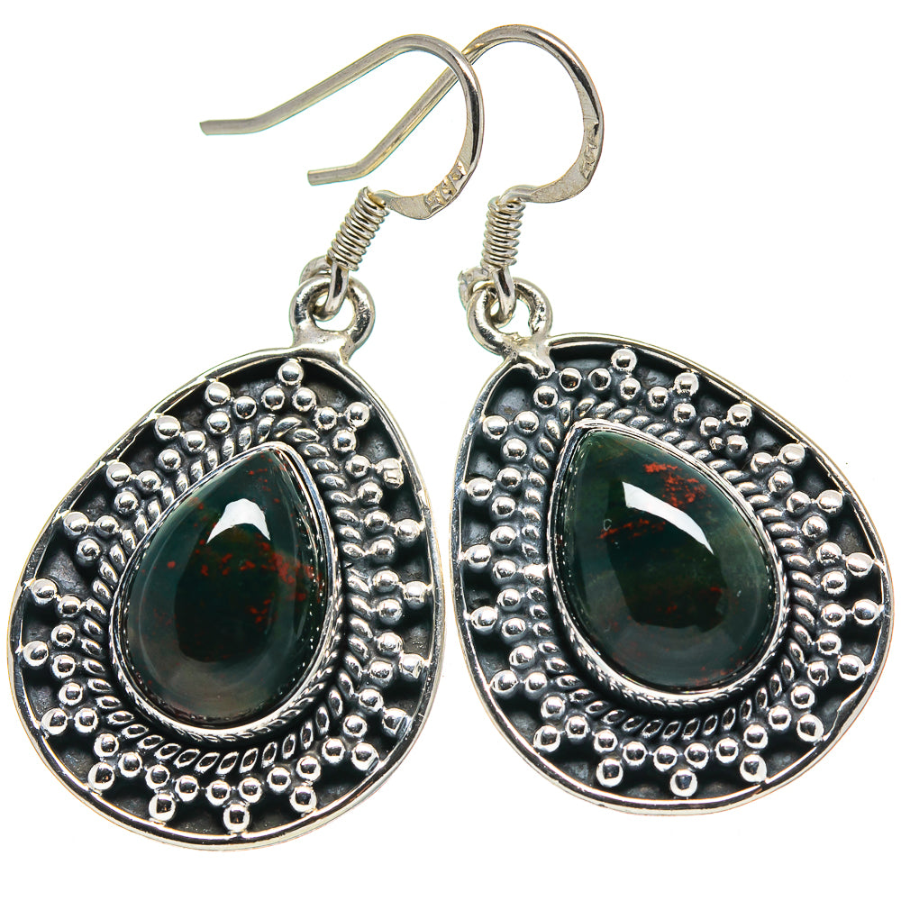 Bloodstone Earrings handcrafted by Anasilvercos - EARR414737