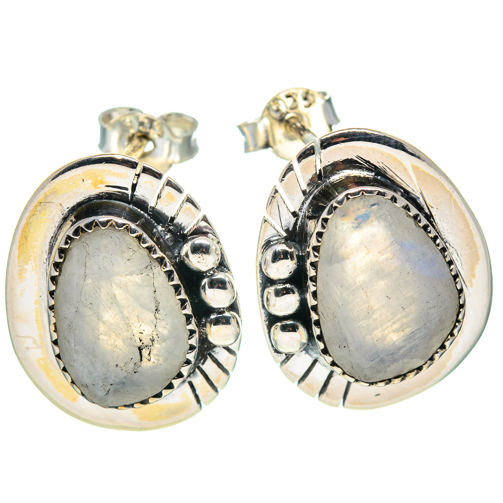 Rainbow Moonstone Earrings handcrafted by Anasilvercos - EARR414747