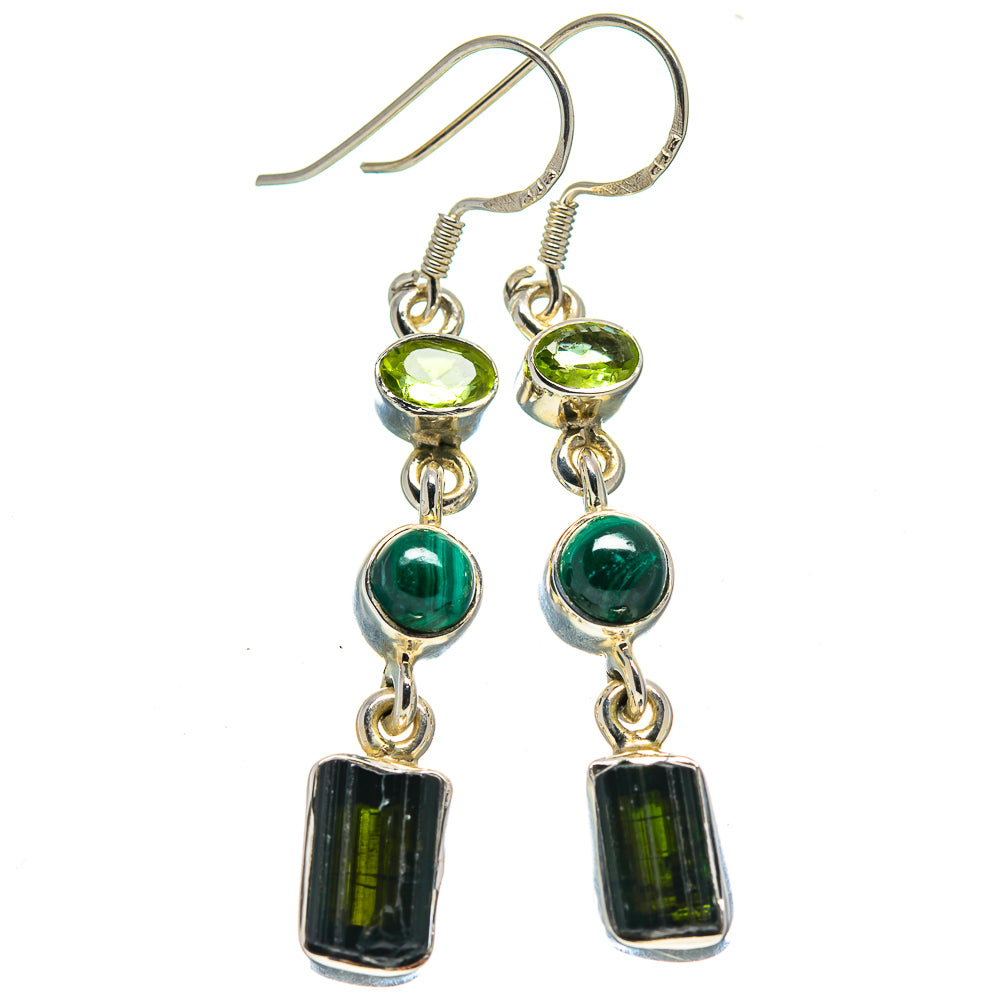 Green Tourmaline Earrings handcrafted by Anasilvercos - EARR414769
