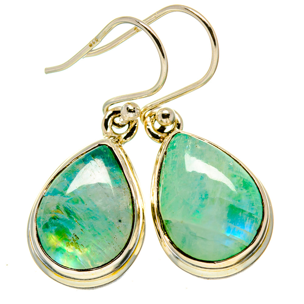 Green Moonstone Earrings handcrafted by Anasilvercos - EARR414800