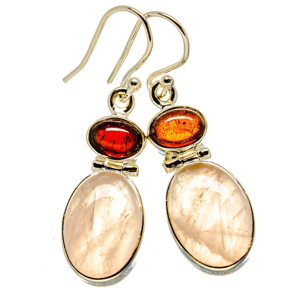 Rose Quartz Earrings handcrafted by Anasilvercos - EARR414801