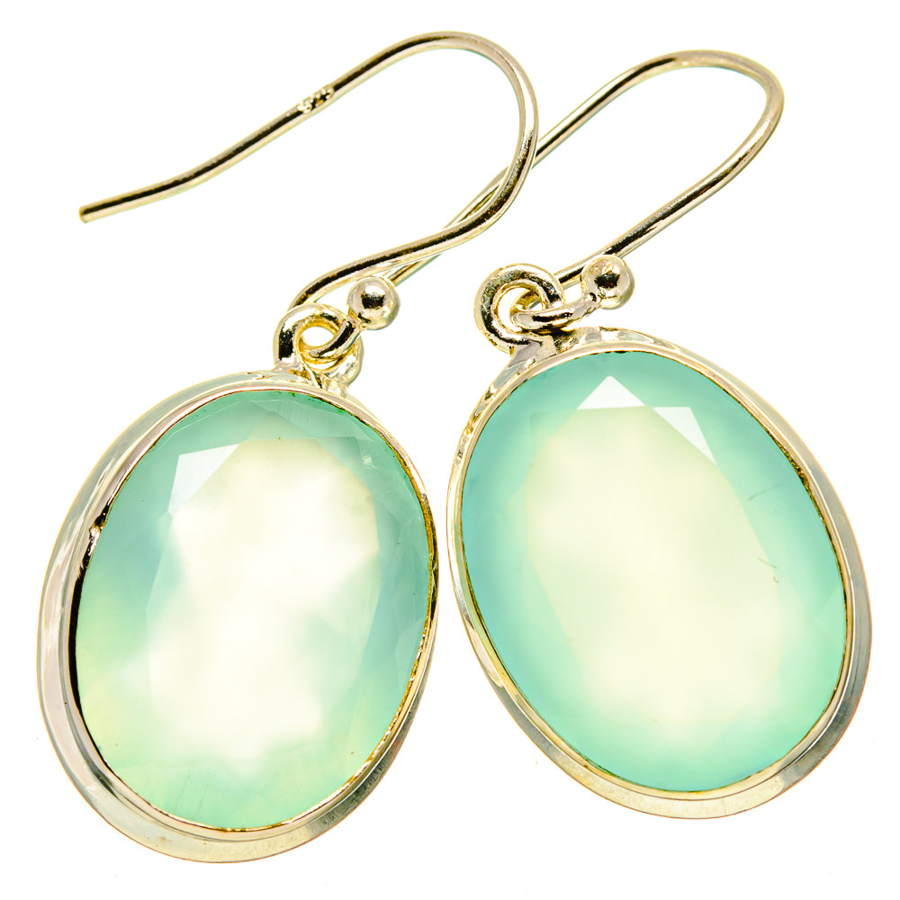 Aqua Chalcedony Earrings handcrafted by Anasilvercos - EARR414803