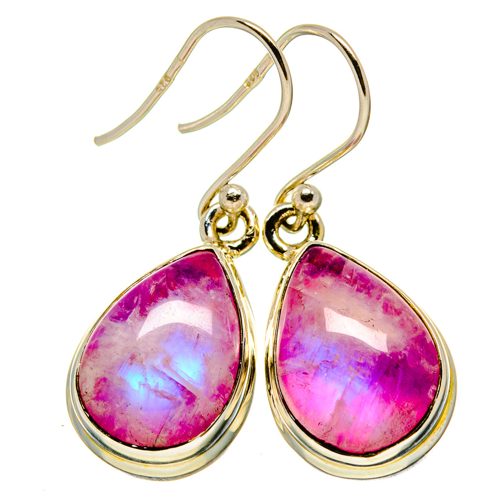 Pink Moonstone Earrings handcrafted by Anasilvercos - EARR414809