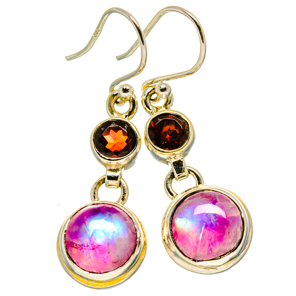 Pink Moonstone Earrings handcrafted by Anasilvercos - EARR414817