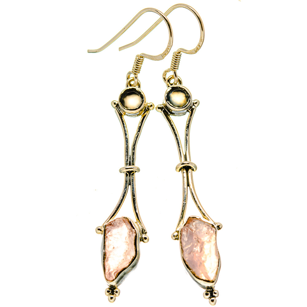 Rose Quartz Earrings handcrafted by Anasilvercos - EARR414823