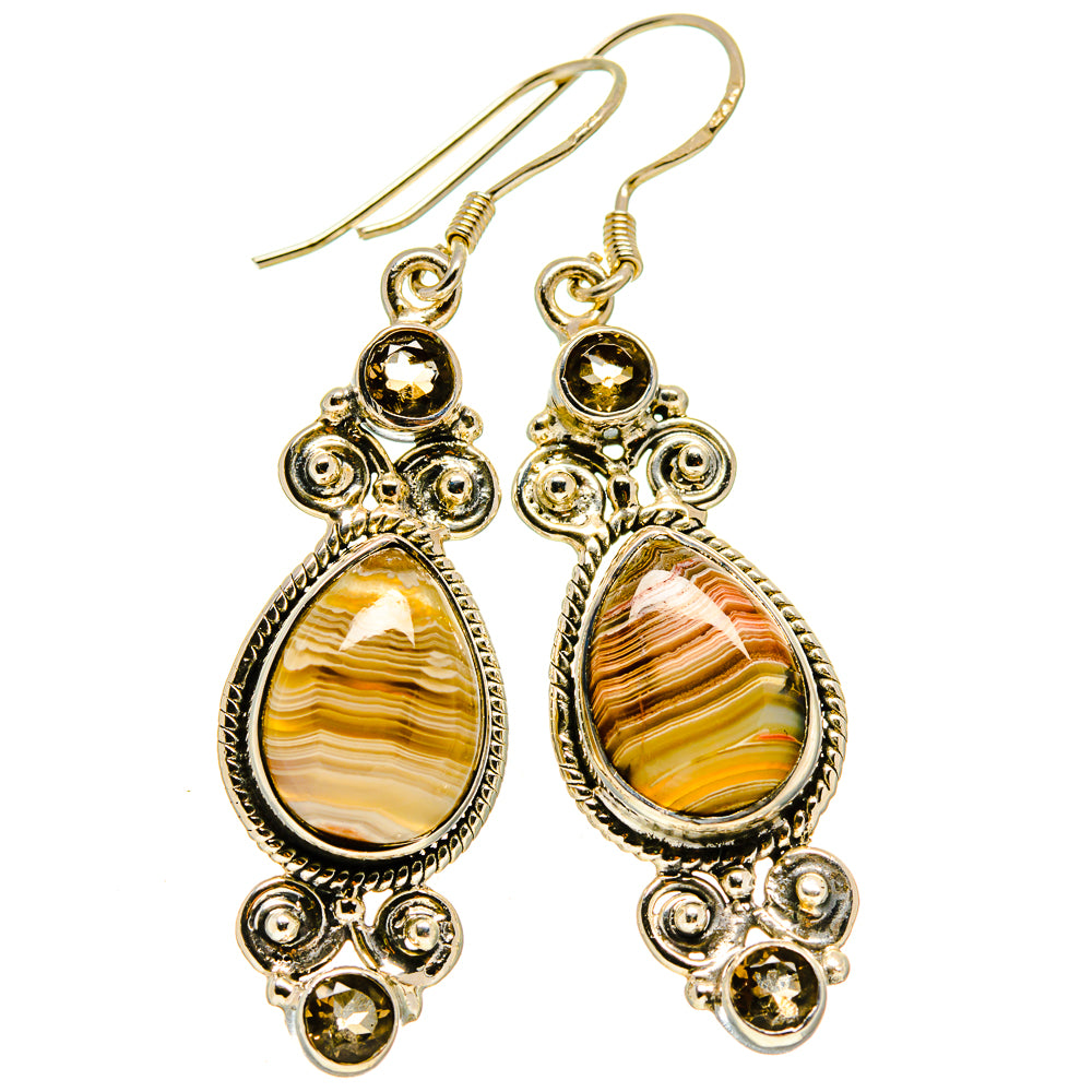Botswana Agate Earrings handcrafted by Anasilvercos - EARR414824