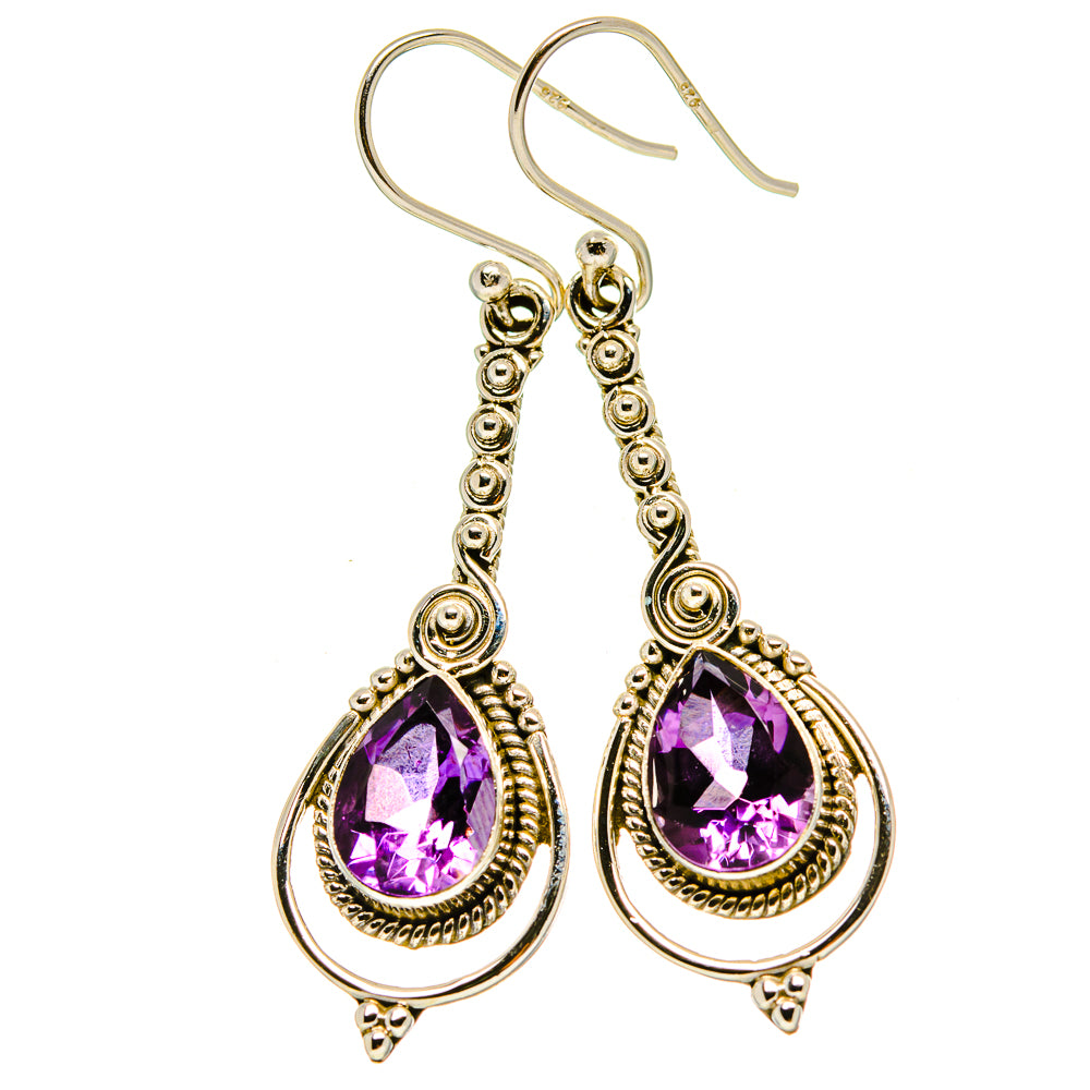 Amethyst Earrings handcrafted by Anasilvercos - EARR414829