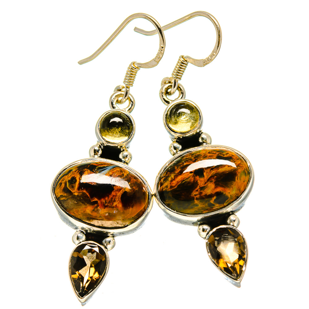 Golden Pietersite Earrings handcrafted by Anasilvercos - EARR414833