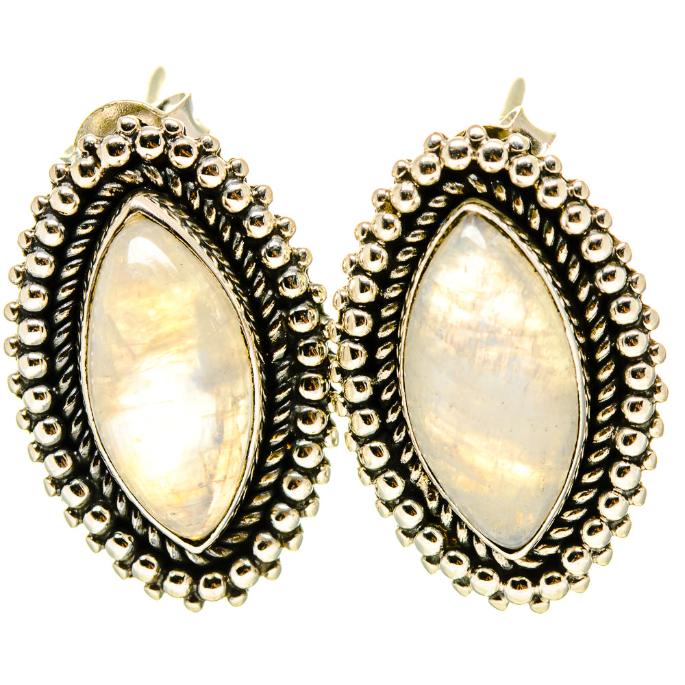 Rainbow Moonstone Earrings handcrafted by Anasilvercos - EARR414843