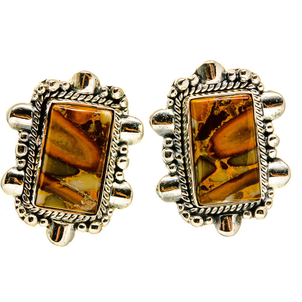Bamboo Jasper Earrings handcrafted by Anasilvercos - EARR414855