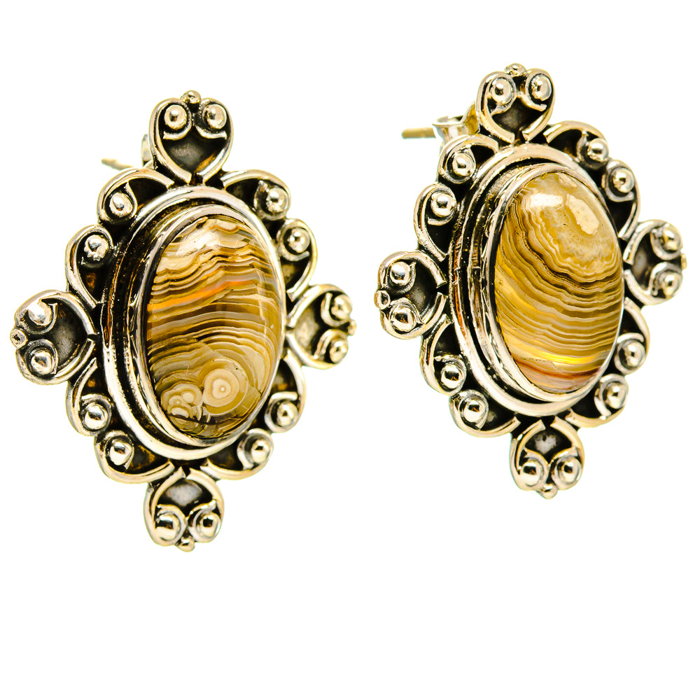 Laguna Lace Agate Earrings handcrafted by Anasilvercos - EARR414857