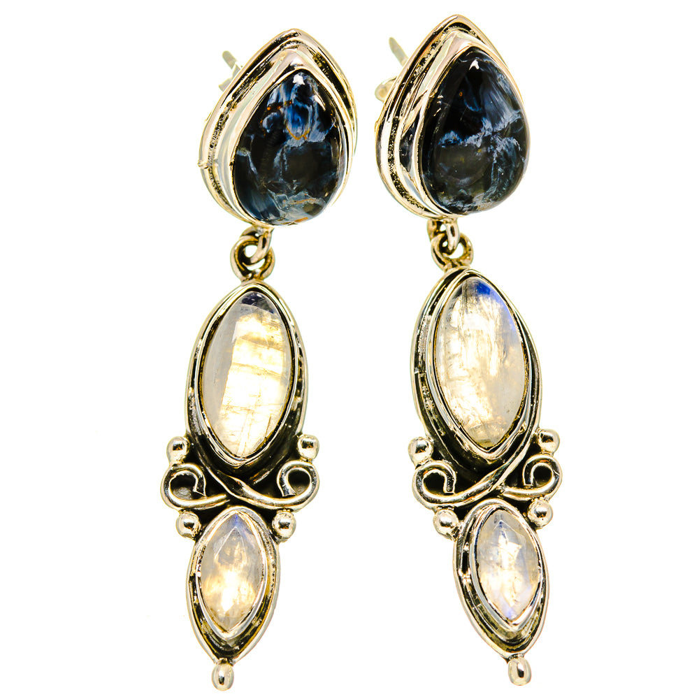 Rainbow Moonstone Earrings handcrafted by Anasilvercos - EARR414861