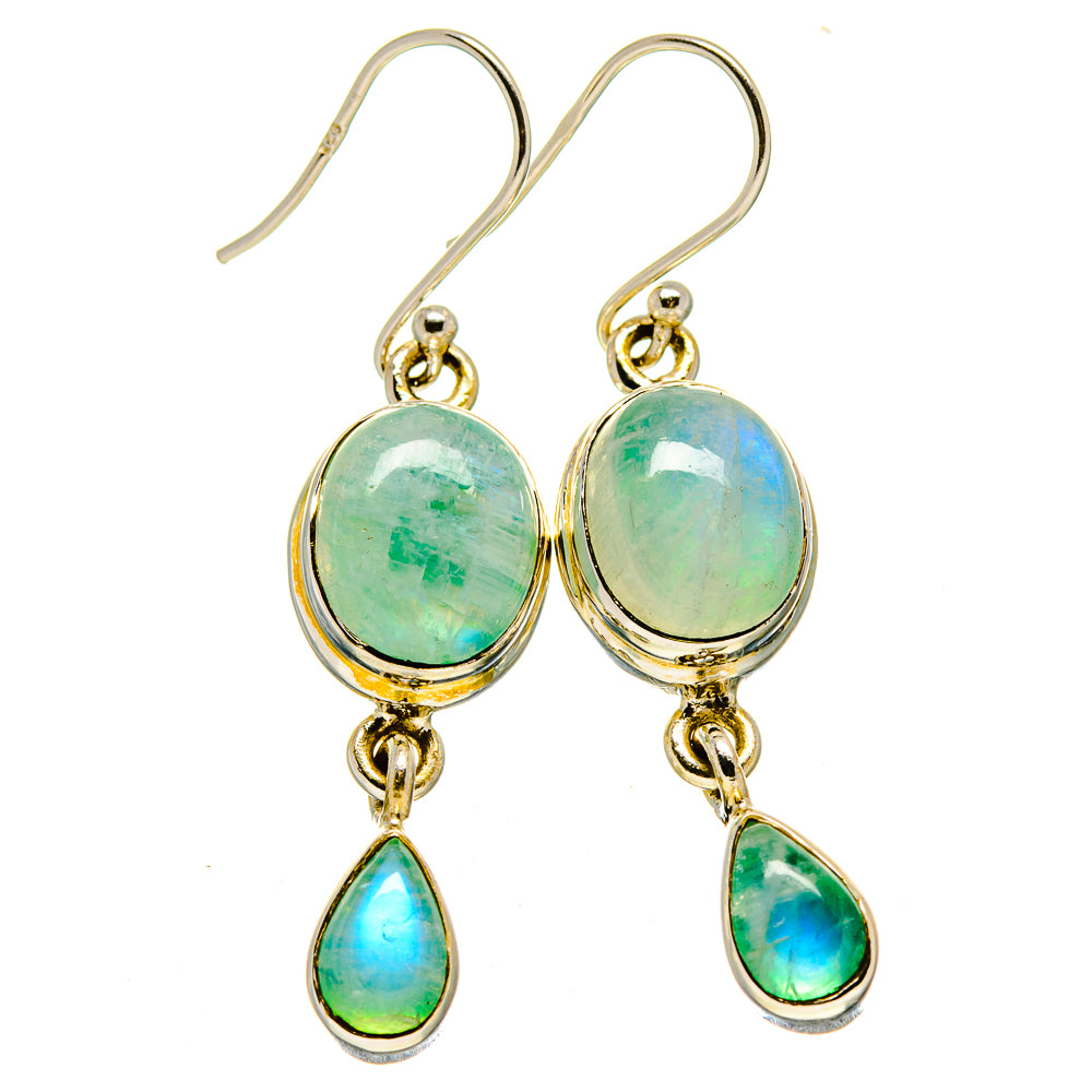 Green Moonstone Earrings handcrafted by Anasilvercos - EARR414866