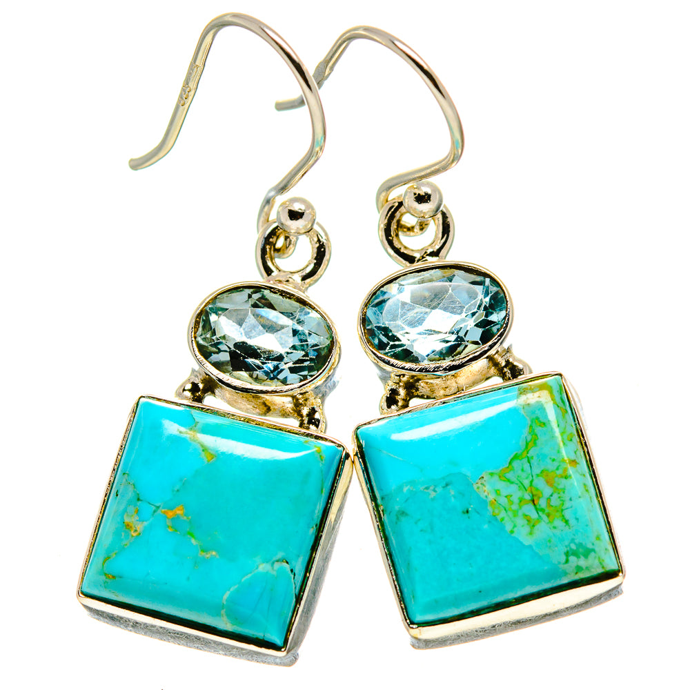 Arizona Turquoise Earrings handcrafted by Anasilvercos - EARR414868