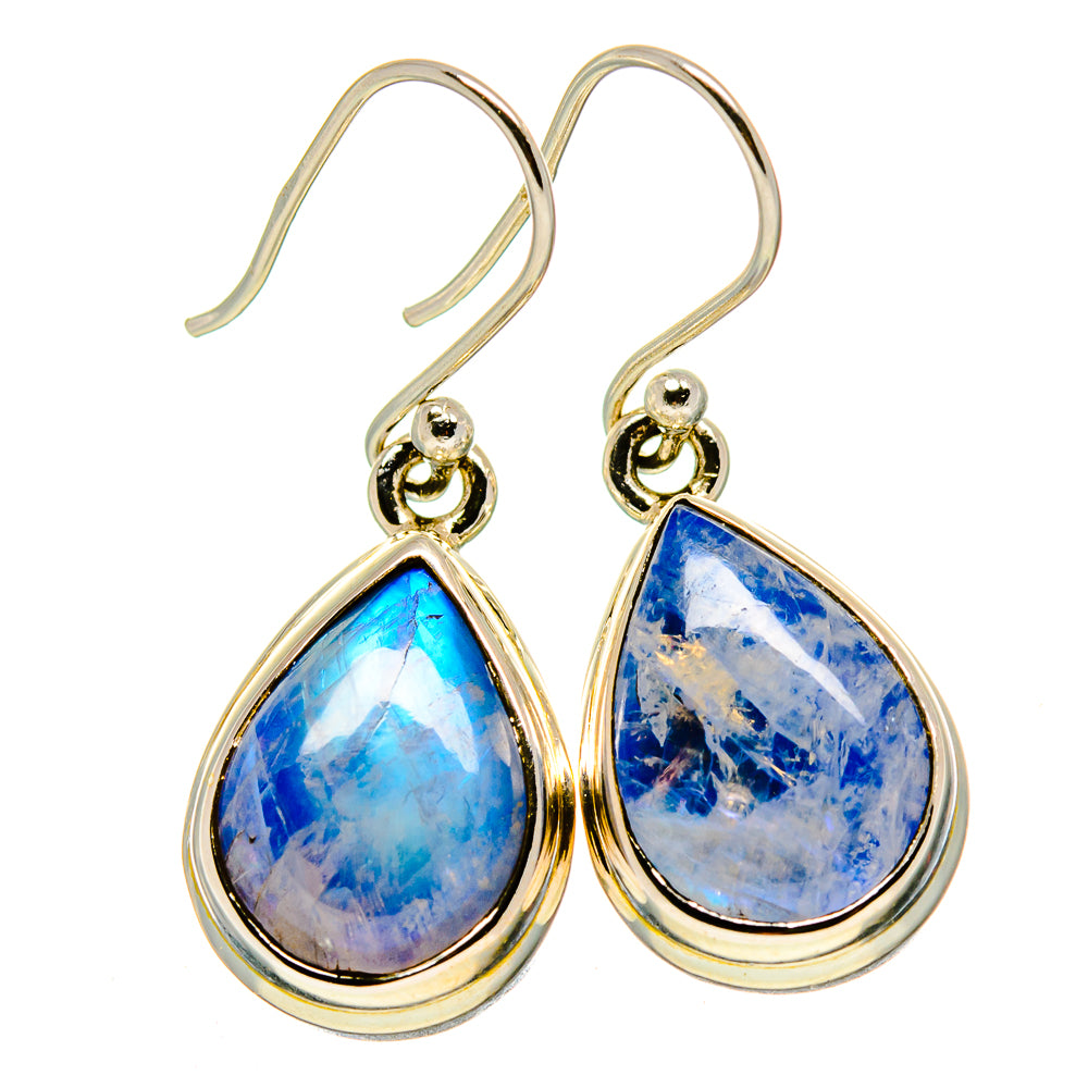 Rainbow Moonstone Earrings handcrafted by Anasilvercos - EARR414869