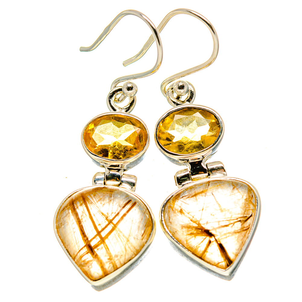 Rutilated Quartz Earrings handcrafted by Anasilvercos - EARR414871
