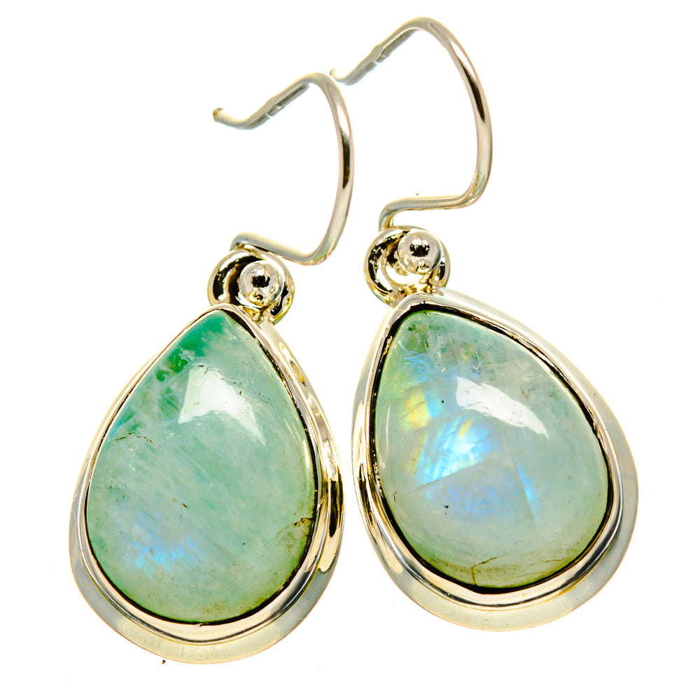 Green Moonstone Earrings handcrafted by Anasilvercos - EARR414874