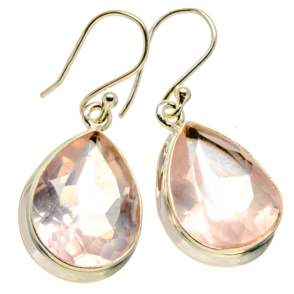 Rose Quartz Earrings handcrafted by Anasilvercos - EARR414881