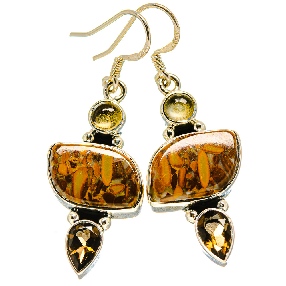 Bamboo Jasper Earrings handcrafted by Anasilvercos - EARR414891