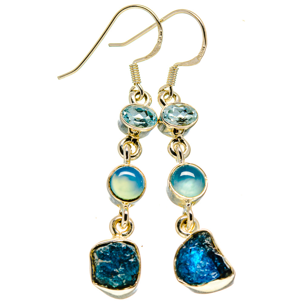 Blue Fluorite Earrings handcrafted by Anasilvercos - EARR414904