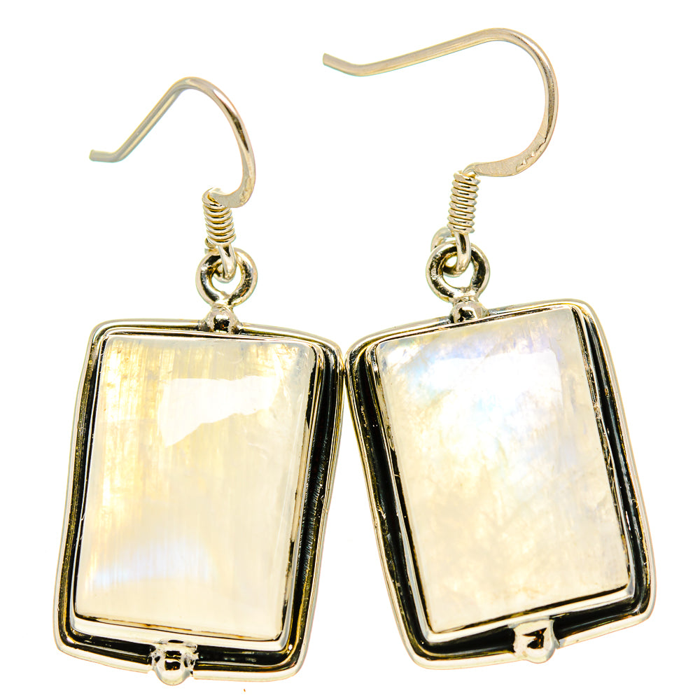 Rainbow Moonstone Earrings handcrafted by Anasilvercos - EARR414912