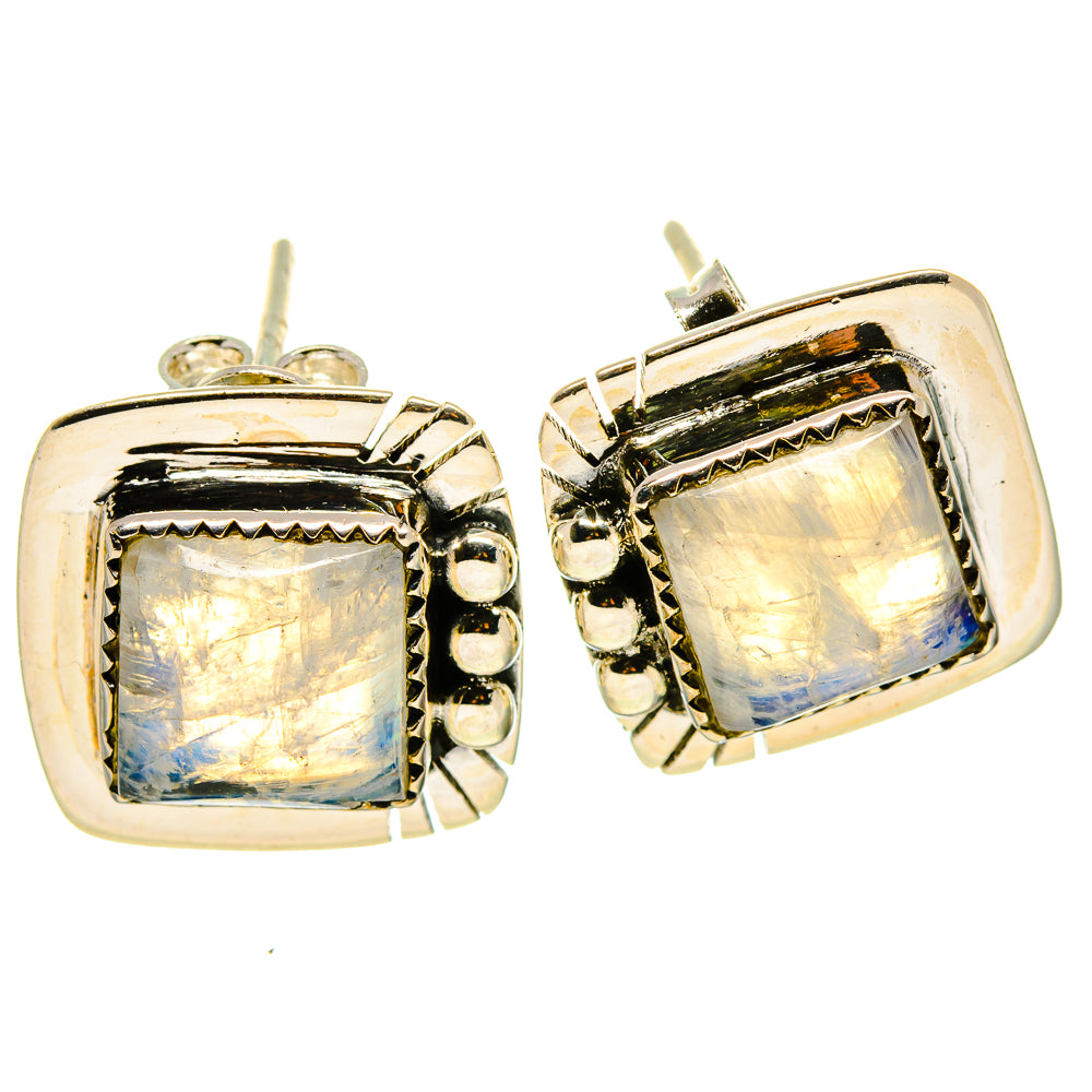 Rainbow Moonstone Earrings handcrafted by Anasilvercos - EARR414938