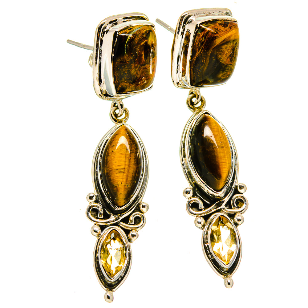 Golden Pietersite Earrings handcrafted by Anasilvercos - EARR414941
