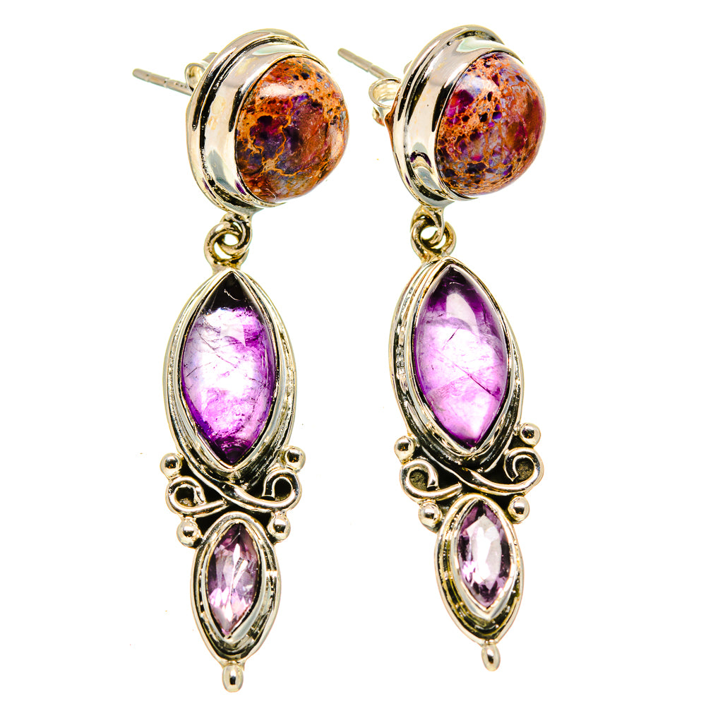 Spider Web Obsidian Earrings handcrafted by Anasilvercos - EARR414943