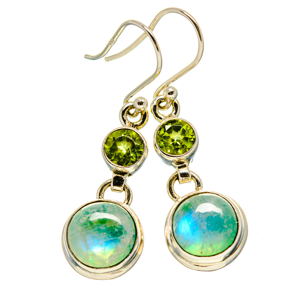 Green Moonstone Earrings handcrafted by Anasilvercos - EARR414944