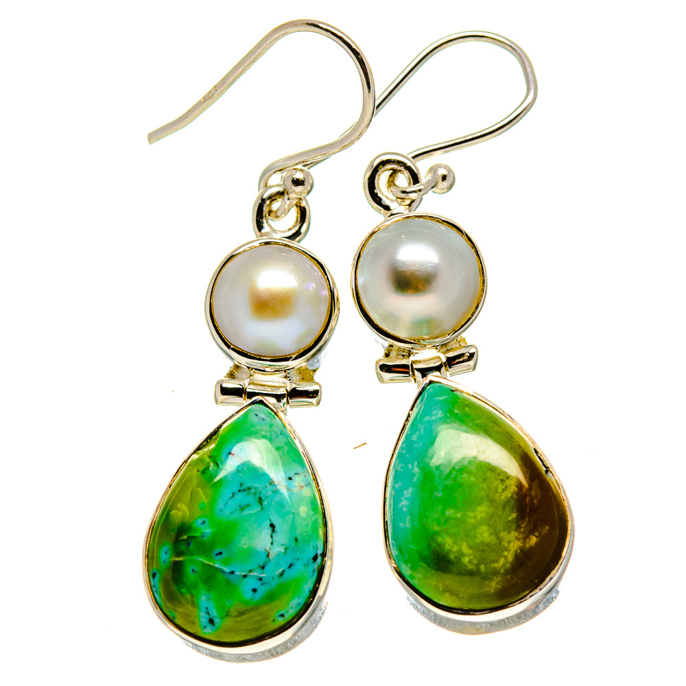 Tibetan Turquoise Earrings handcrafted by Anasilvercos - EARR414946