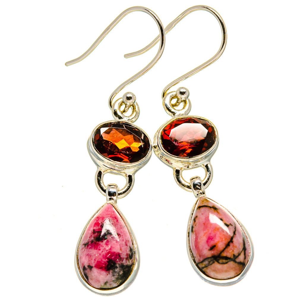 Rhodonite Earrings handcrafted by Anasilvercos - EARR414955