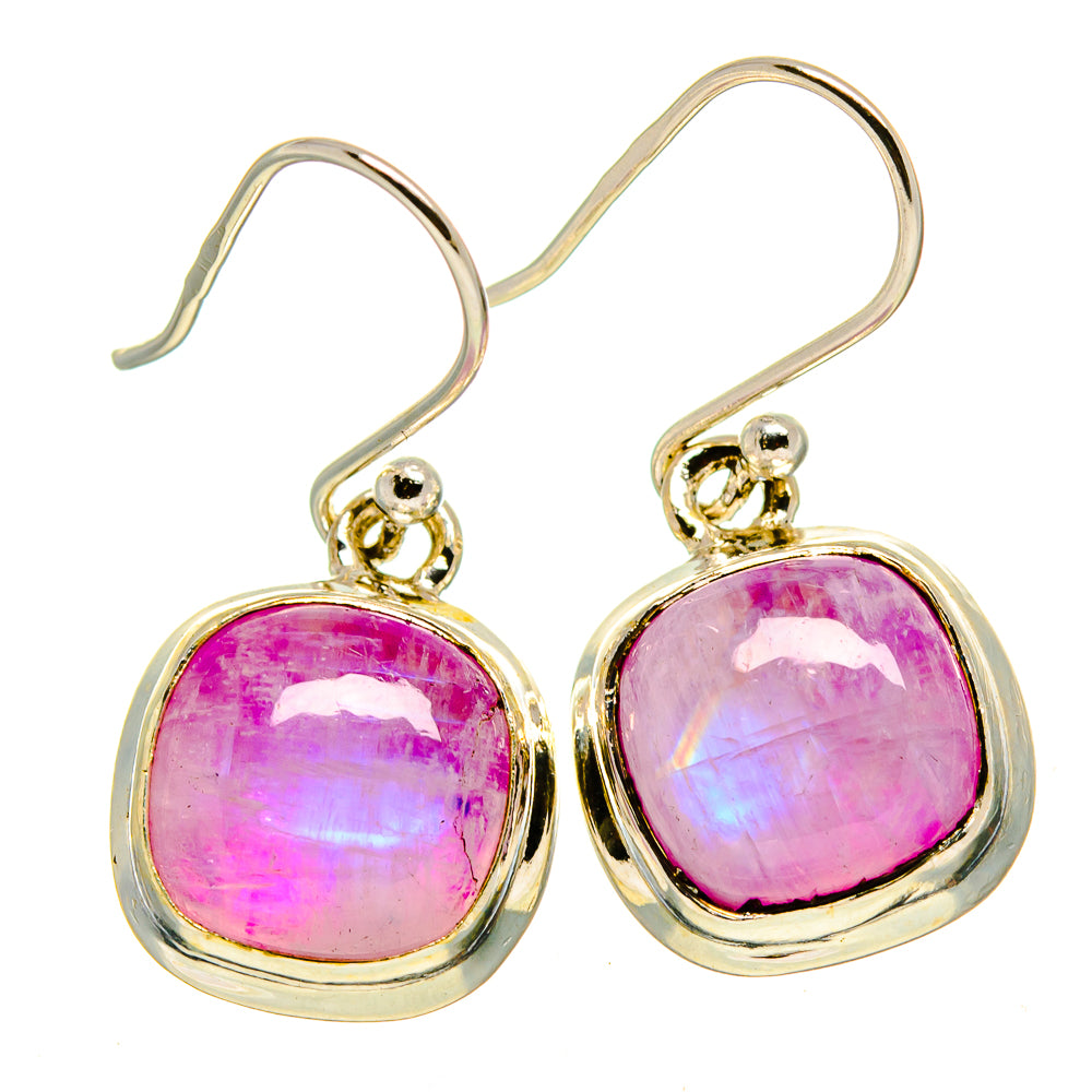Pink Moonstone Earrings handcrafted by Anasilvercos - EARR414956