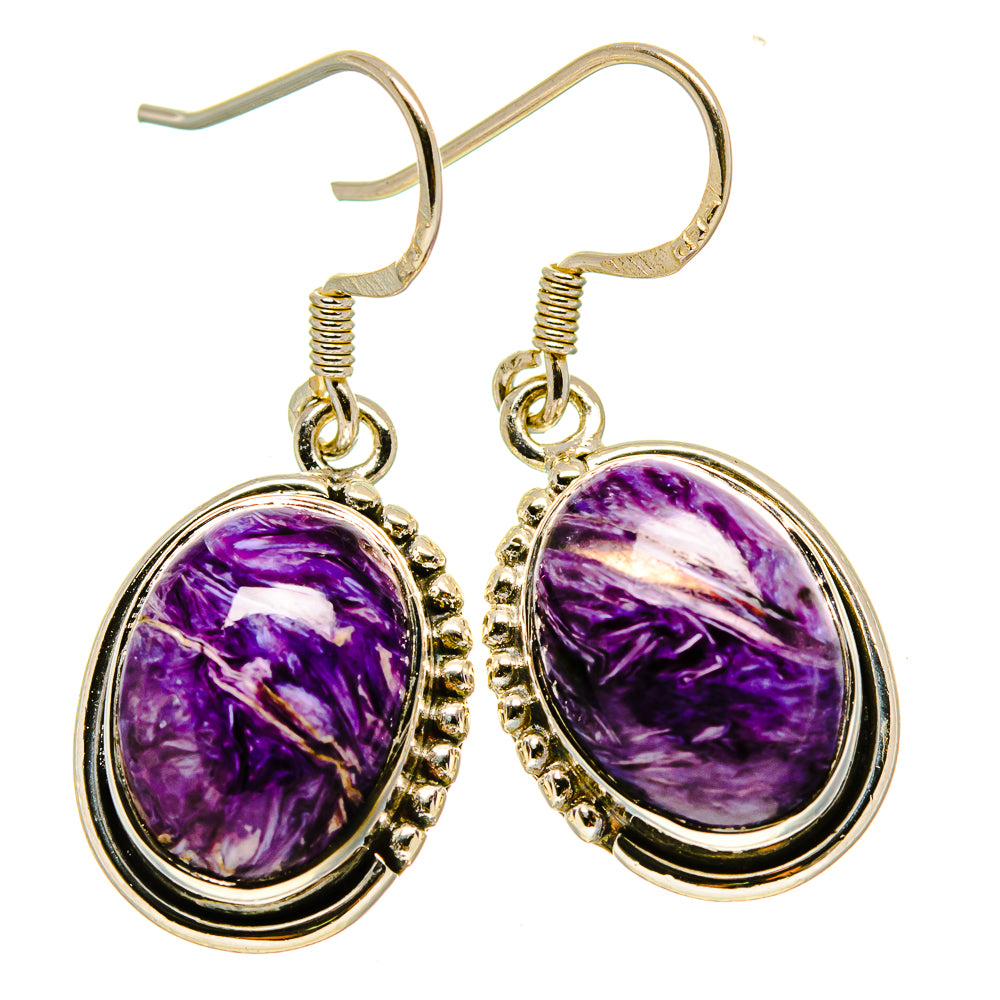 Charoite Earrings handcrafted by Anasilvercos - EARR414964