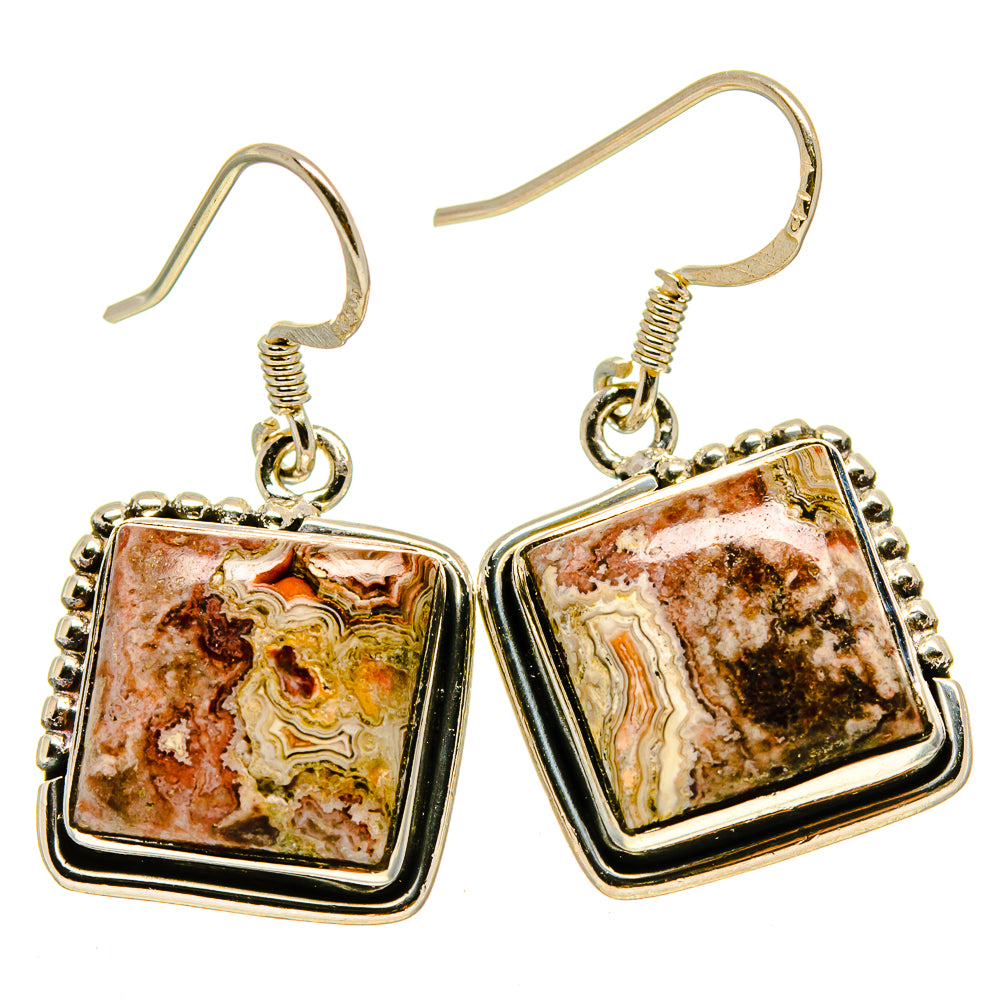 Laguna Lace Agate Earrings handcrafted by Anasilvercos - EARR414966