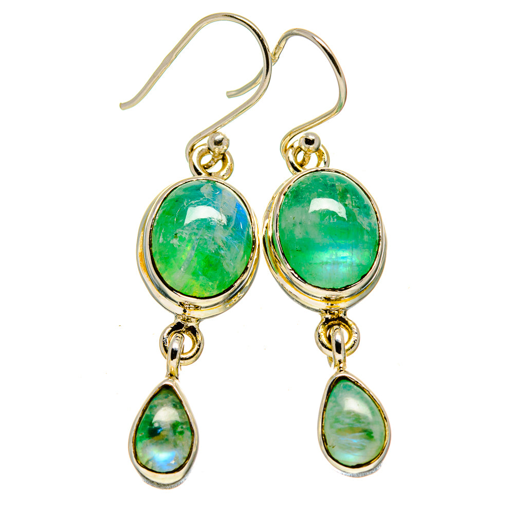 Green Moonstone Earrings handcrafted by Anasilvercos - EARR414967