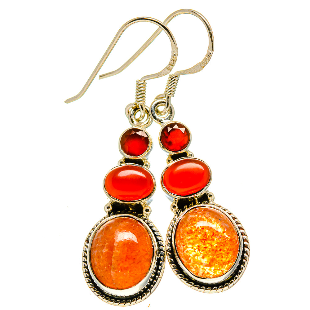 Sunstone Earrings handcrafted by Anasilvercos - EARR414975