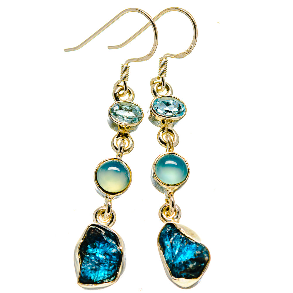 Blue Fluorite Earrings handcrafted by Anasilvercos - EARR414978