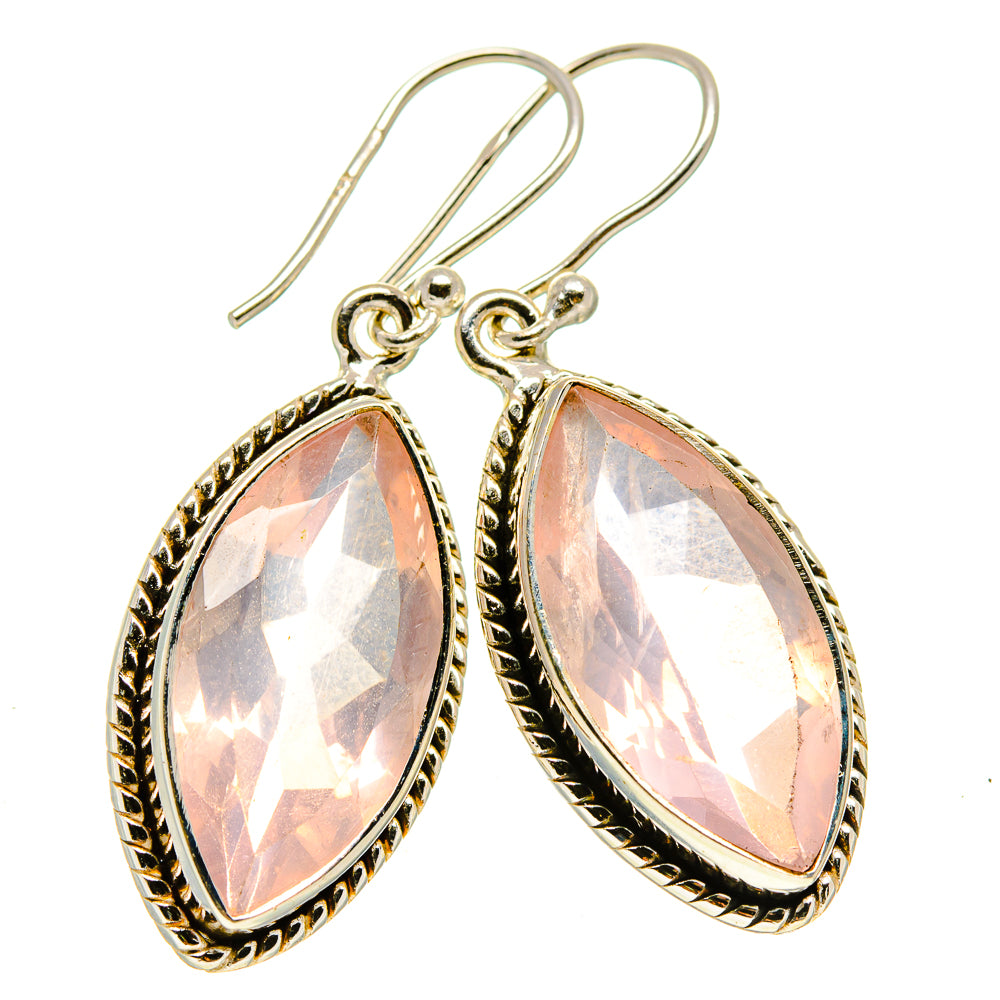 Rose Quartz Earrings handcrafted by Anasilvercos - EARR414991