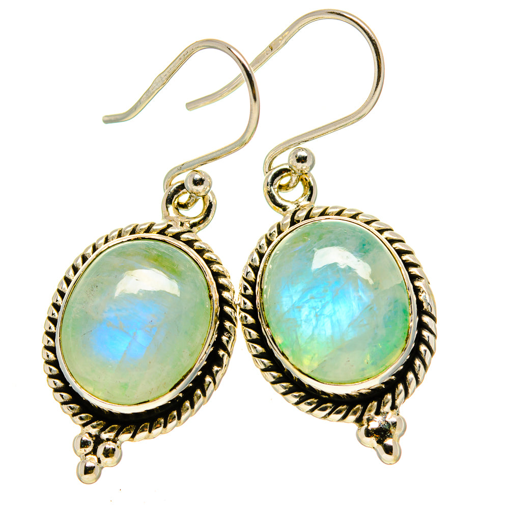 Green Moonstone Earrings handcrafted by Anasilvercos - EARR414992