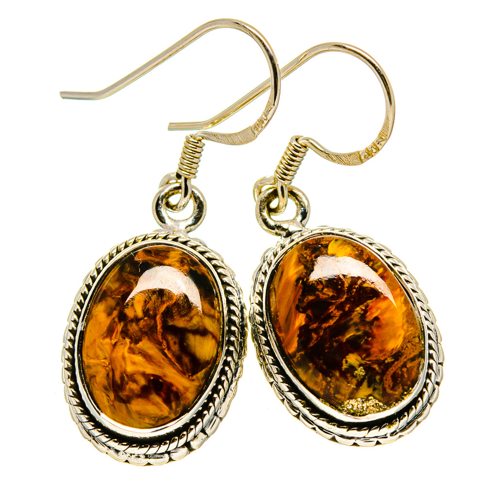 Golden Pietersite Earrings handcrafted by Anasilvercos - EARR414995
