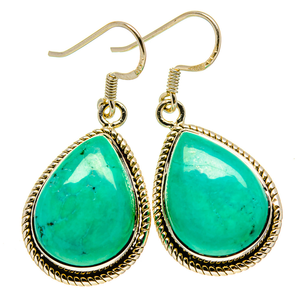 Turquoise Earrings handcrafted by Anasilvercos - EARR415005